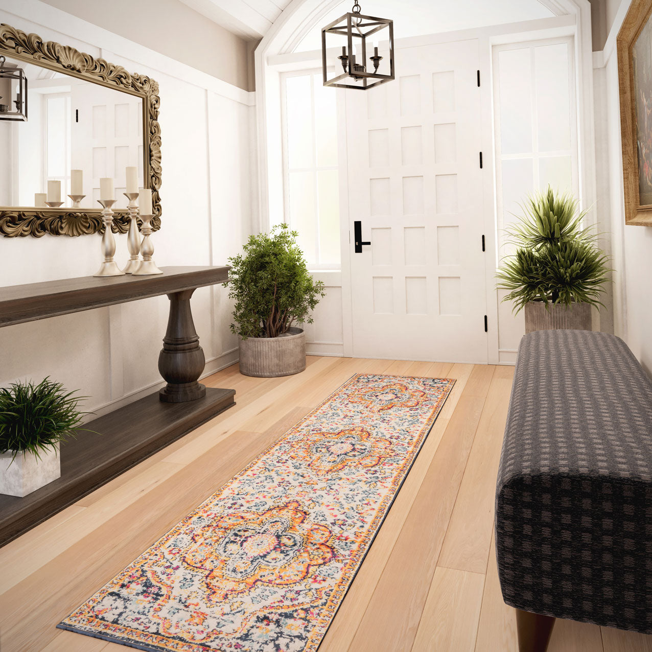 Multicolour Medallion Area Rug