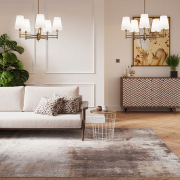 Beige Grey Distressed Area Rug