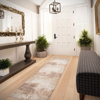 Beige Grey Distressed Area Rug