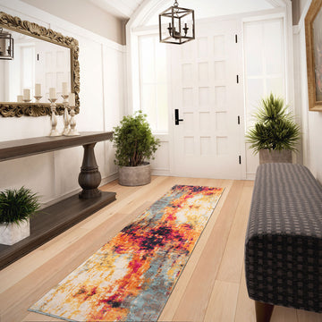 Colourful Paint Abstract Area Rug