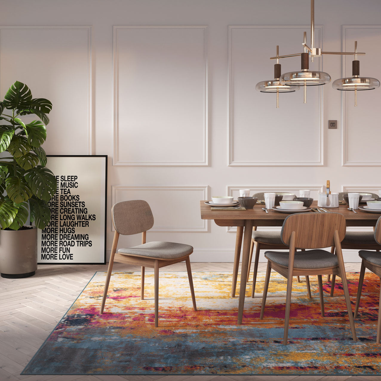 Colourful Paint Abstract Area Rug