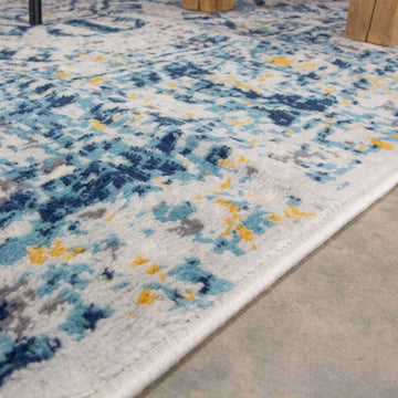 Blue Oriental Distressed Vintage Runner Rug