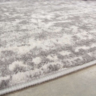 Faded Distressed Grey Oriental Pattern Rug