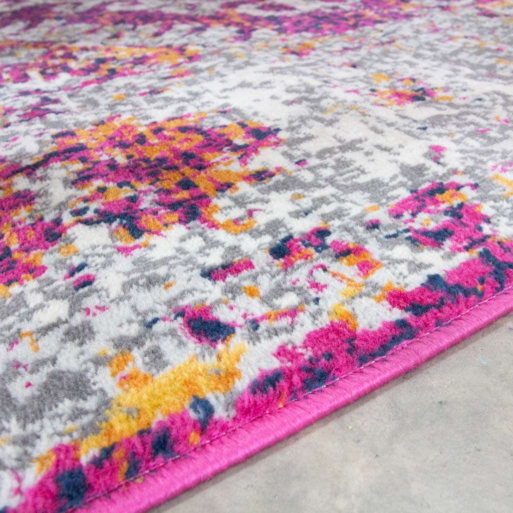 Fuschia Pink Oriental Distressed Rug