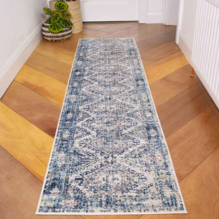 Blue Oriental Distressed Vintage Rug