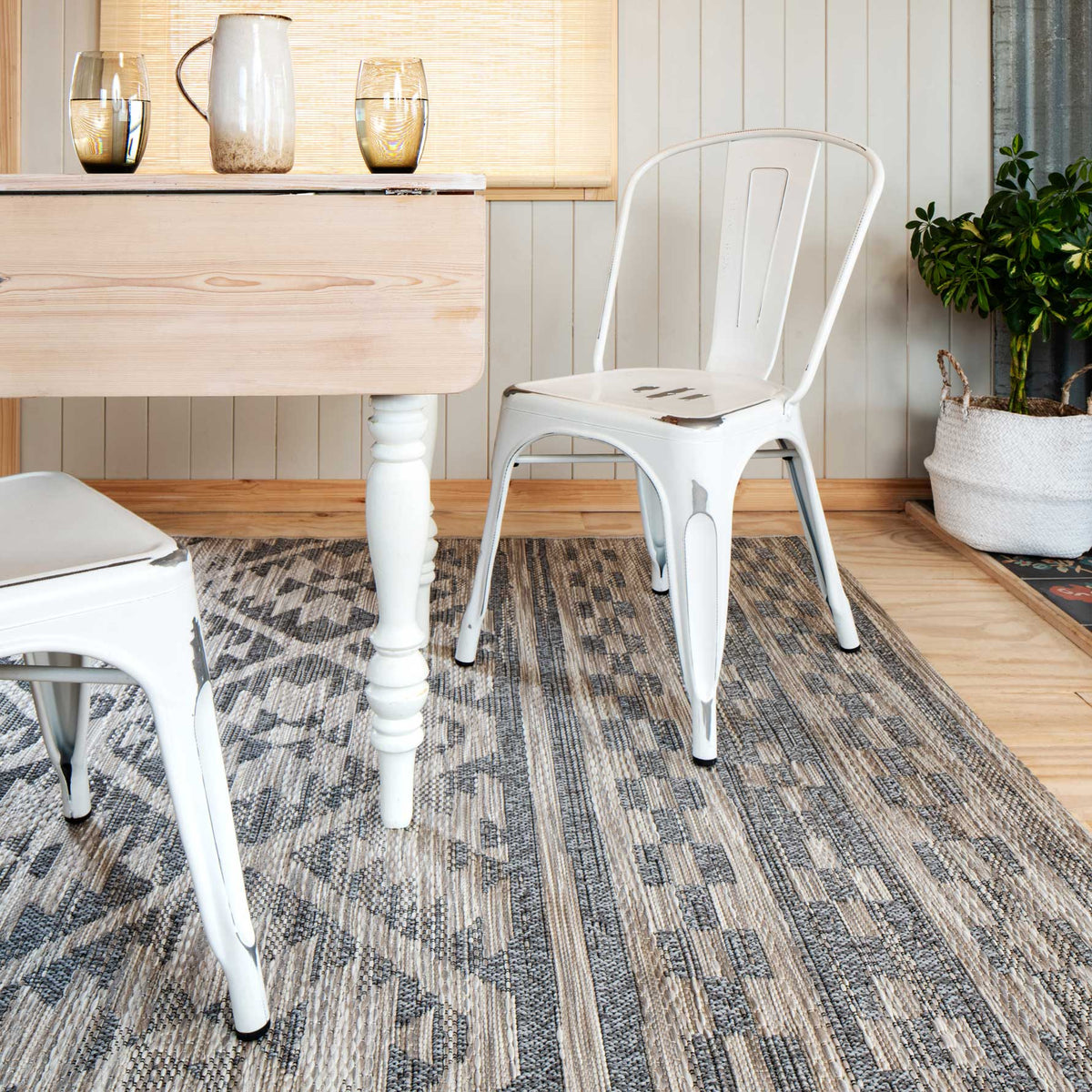 Aztec Grey Outdoor Rug - Pavillion