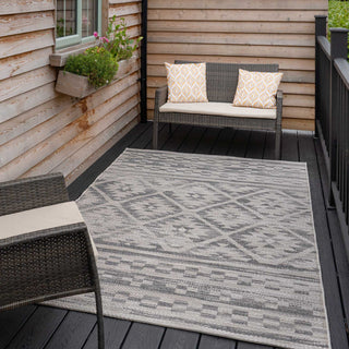 Aztec Grey Outdoor Rug - Pavillion