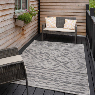 Aztec Grey Outdoor Rug - Pavillion