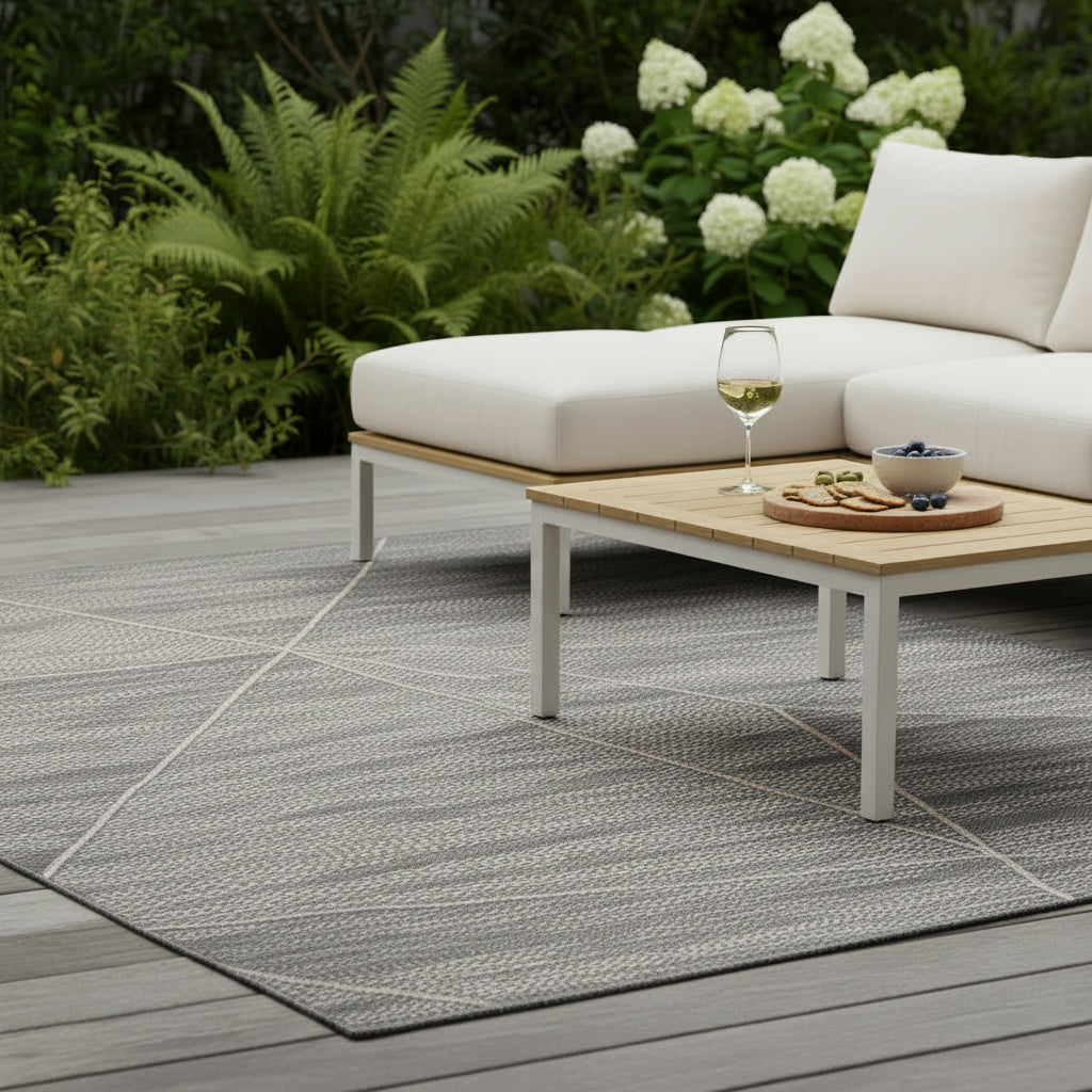 Modern Grey Outdoor Rug - Bonnie