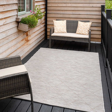 Beige Geometric Outdoor Rug - Pavillion