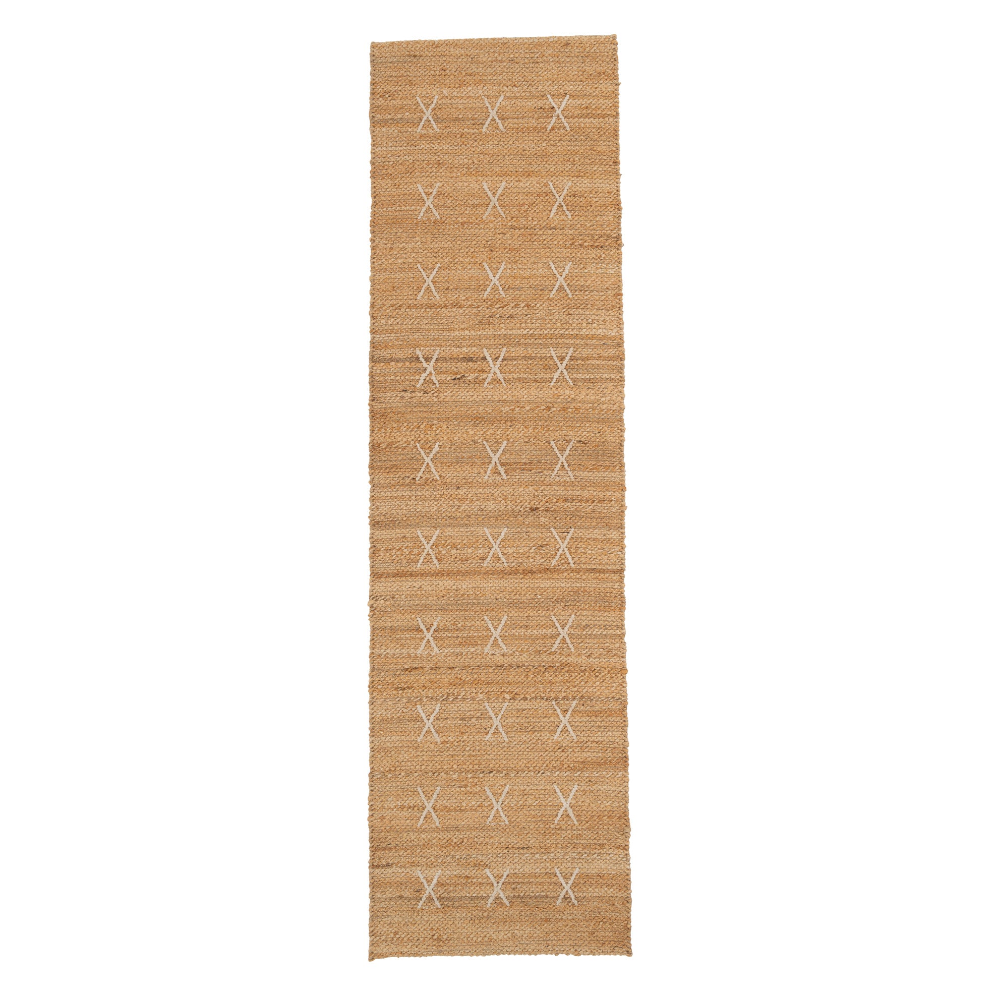 Handwoven Brown Jute Cross Stitch Runner - Callie
