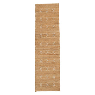 Handwoven Brown Jute Cross Stitch Runner - Callie