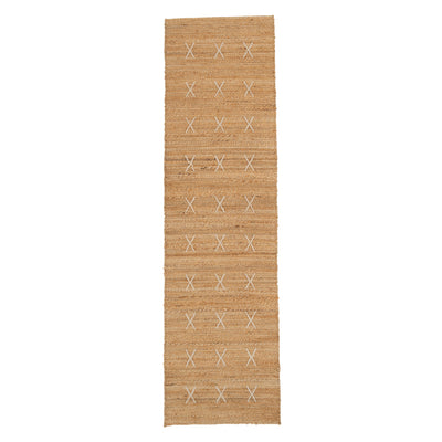 Handwoven Brown Jute Cross Stitch Runner - Callie
