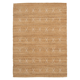 Handwoven Brown Jute Cross Stitch Rug - Callie