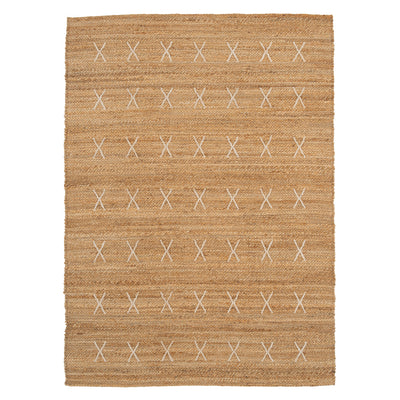 Handwoven Brown Jute Cross Stitch Rug - Callie