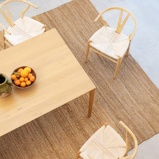 Natural Handwoven Brown Jute Border Rug - Alma