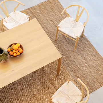 Natural Handwoven Brown Jute Border Rug - Alma