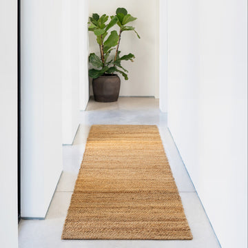 Handwoven Brown Jute Border Runner - Alma