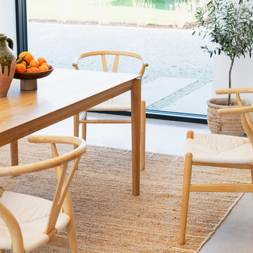 Natural Handwoven Brown Jute Framed Rug - Annie