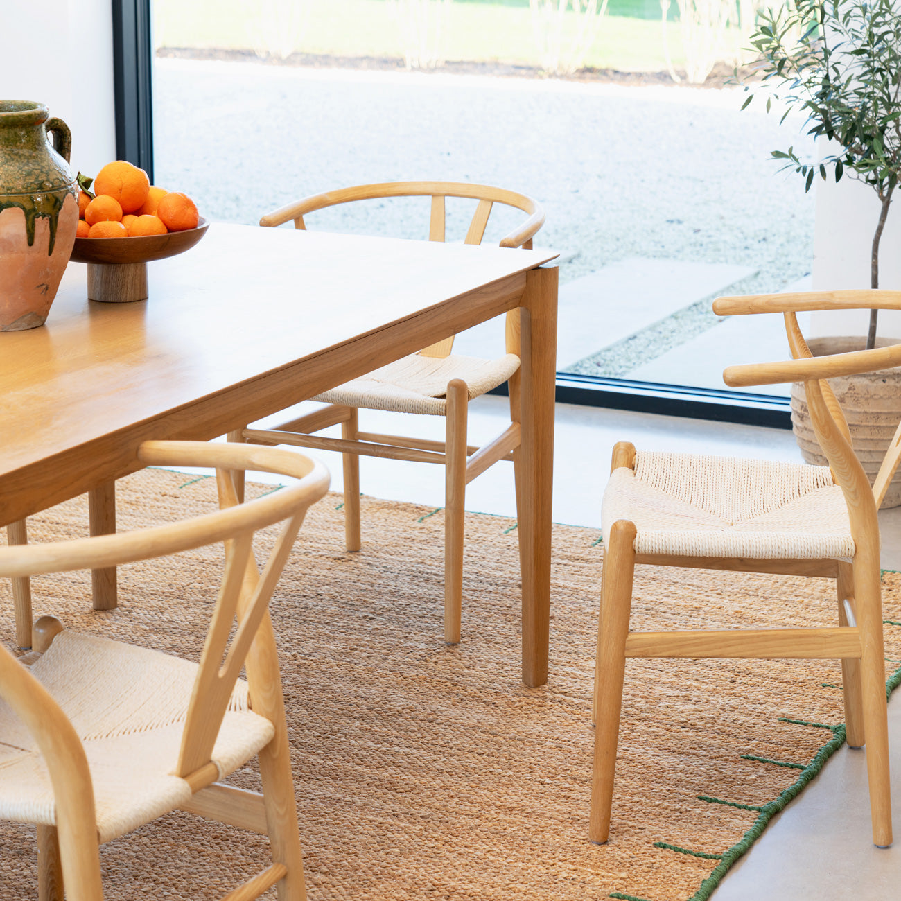 Natural Handwoven Brown Jute Framed Rug - Oakley