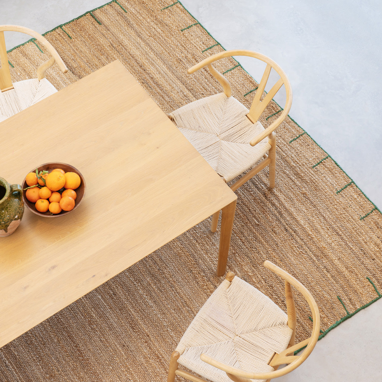 Natural Handwoven Brown Jute Framed Rug - Oakley