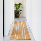 Handwoven Brown Jute Braided Line Runner - Saria