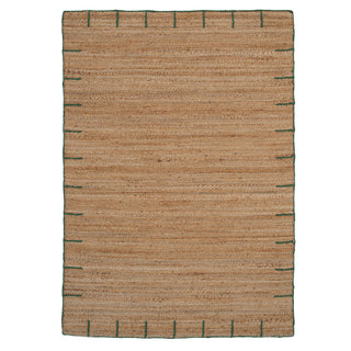 Natural Handwoven Brown Jute Framed Rug - Oakley