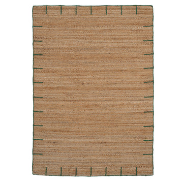 Natural Handwoven Brown Jute Framed Rug - Oakley