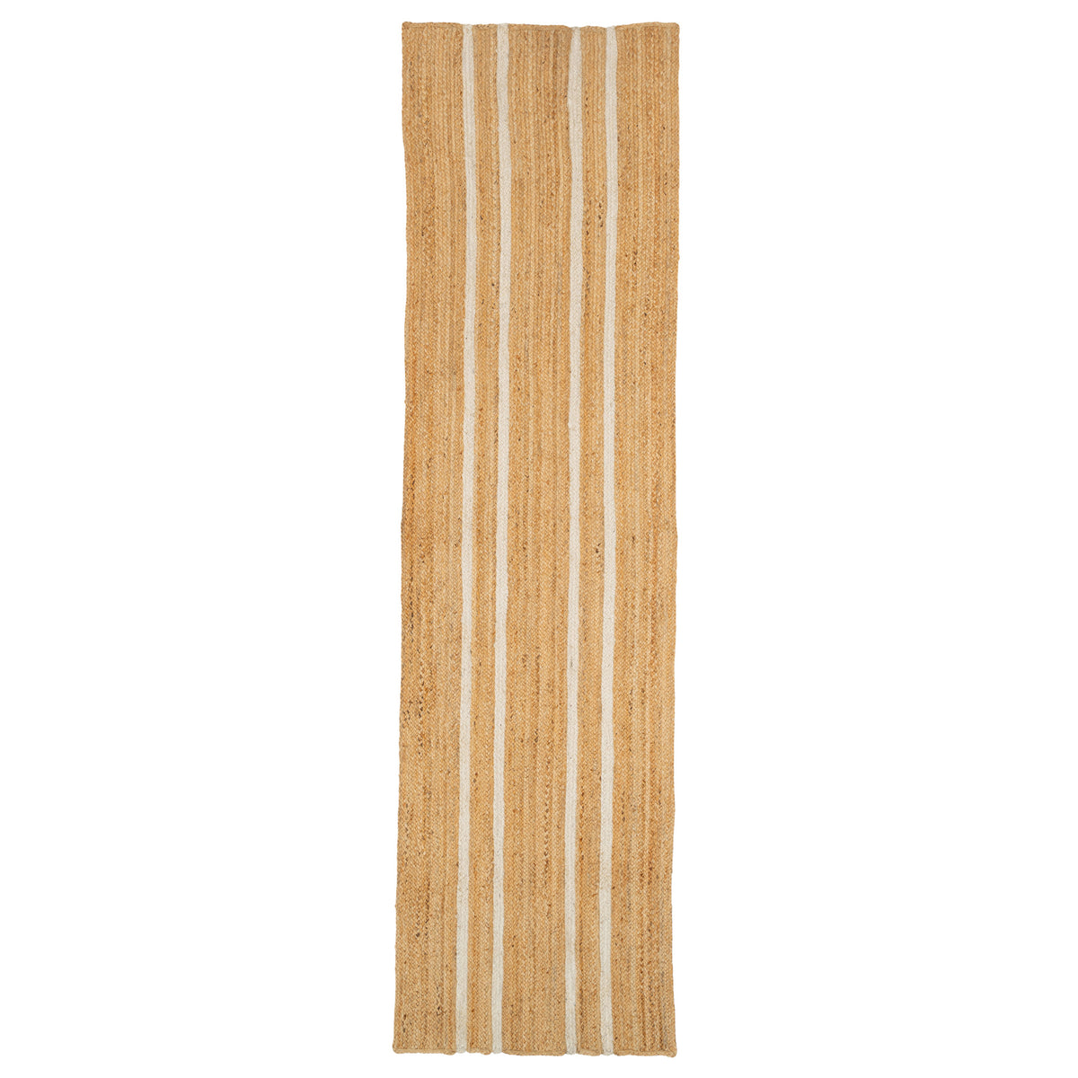 Handwoven Brown Jute Braided Line Runner - Saria