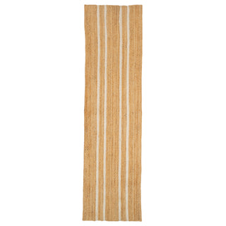 Handwoven Brown Jute Braided Line Runner - Saria