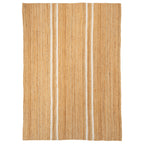 Handwoven Brown Jute Braided Line Rug - Saria