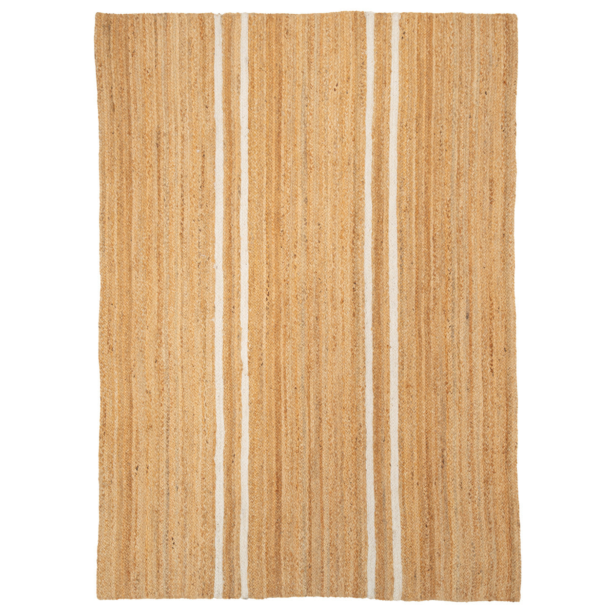 Handwoven Brown Jute Braided Line Rug - Saria