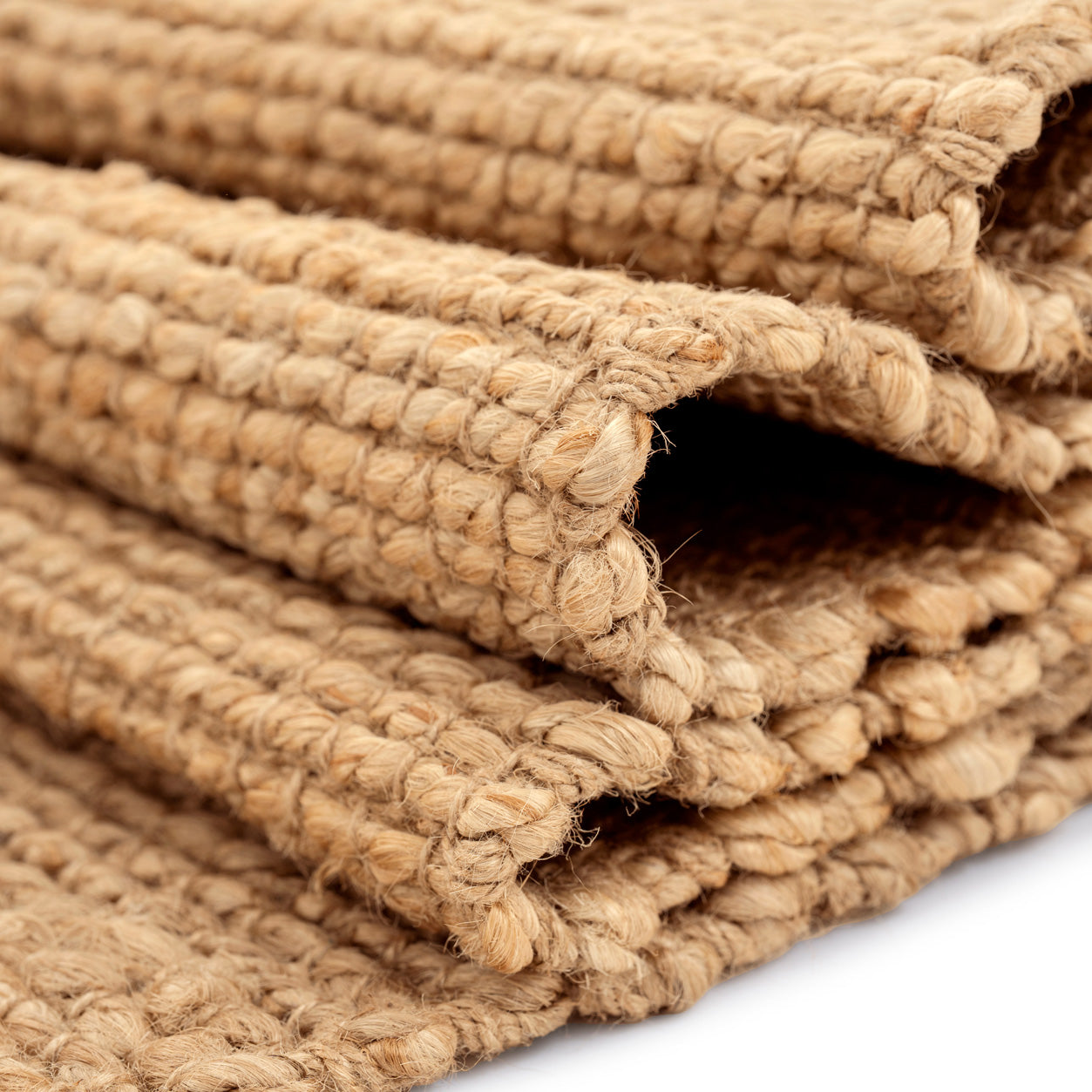 Natural Handwoven Brown Jute Border Rug - Alma