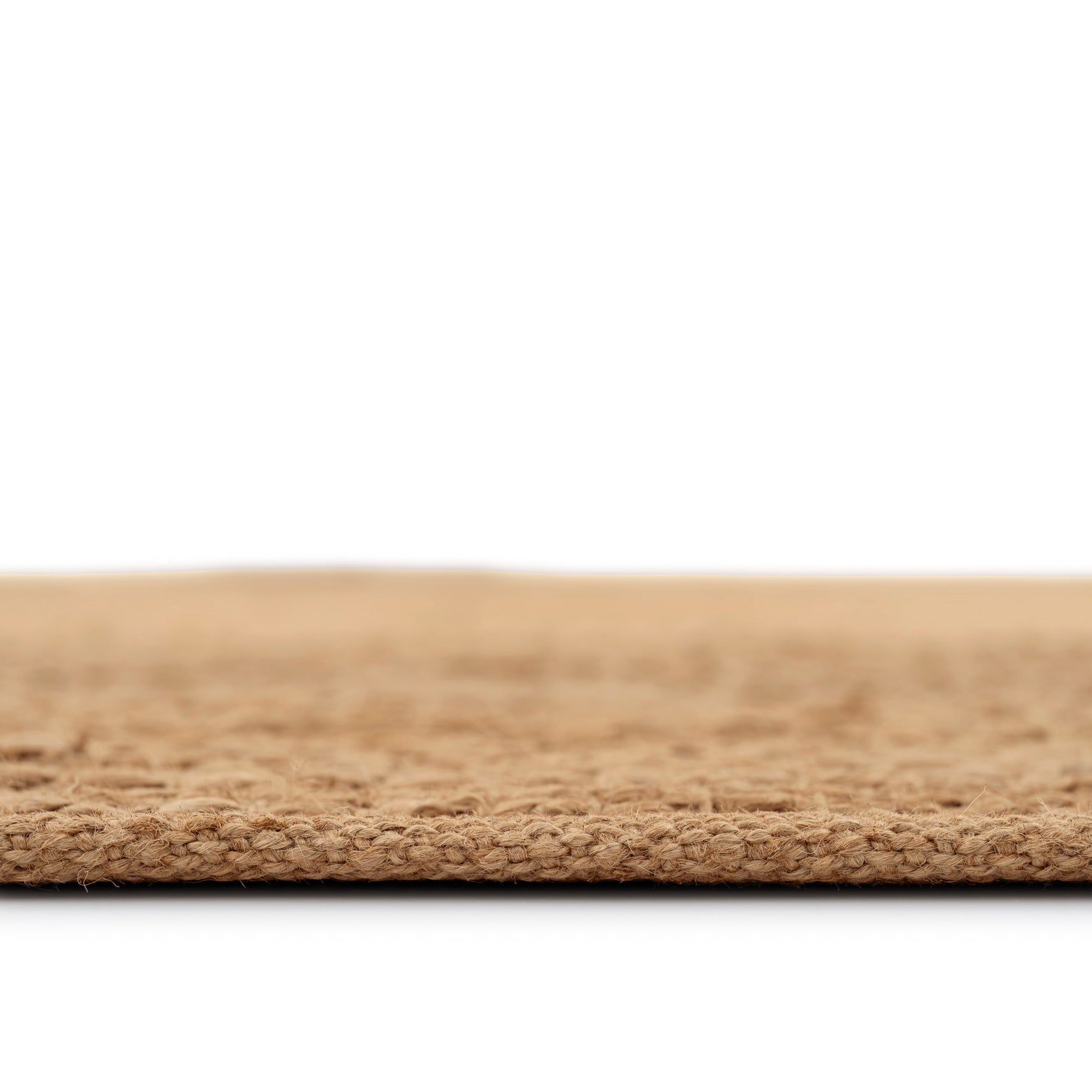 Natural Handwoven Brown Jute Border Rug - Alma