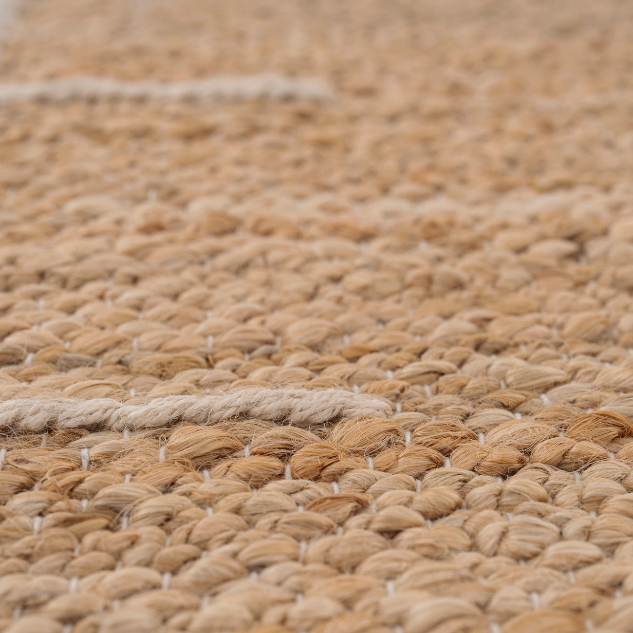 Natural Handwoven Brown Jute Framed Rug - Annie