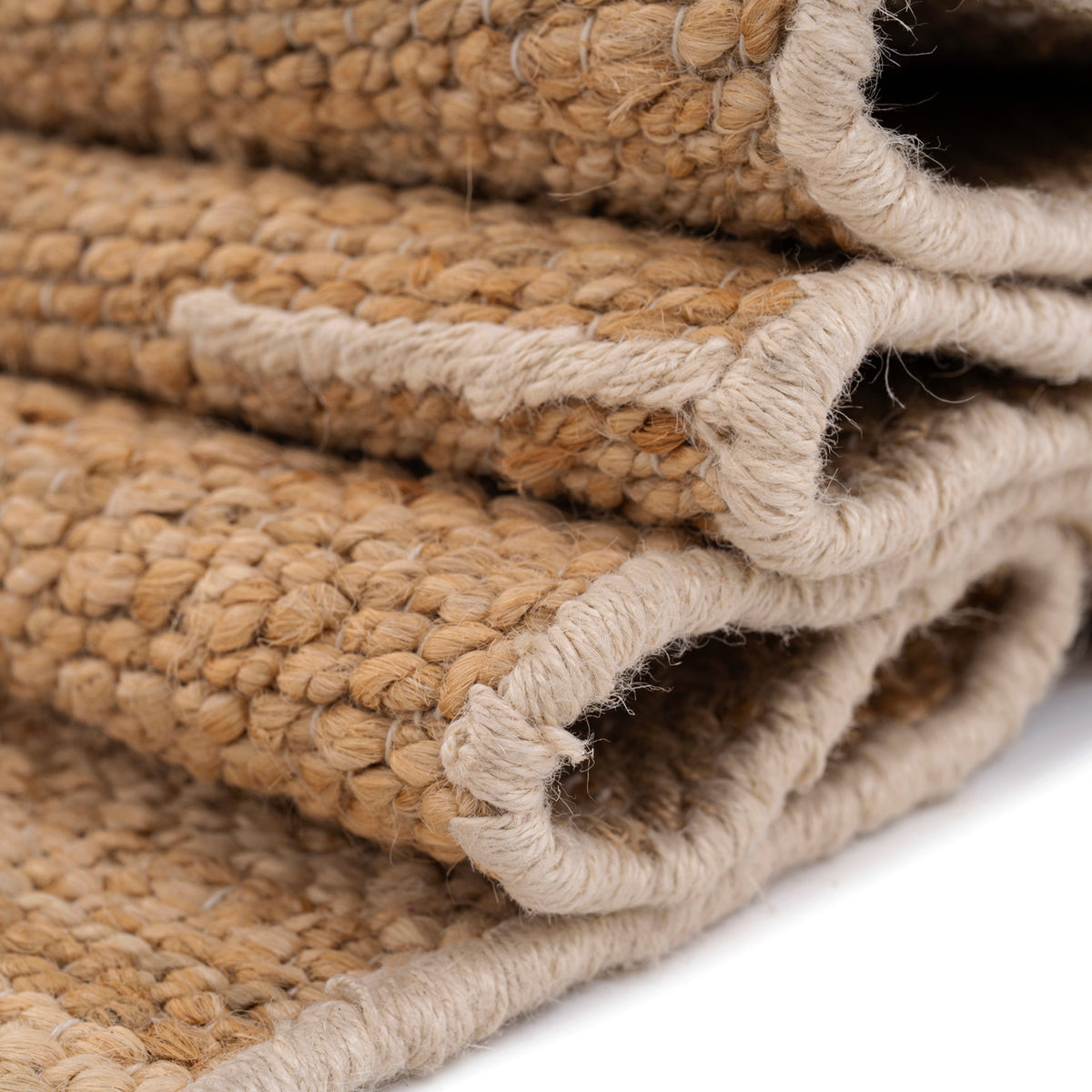 Natural Handwoven Brown Jute Framed Rug - Annie