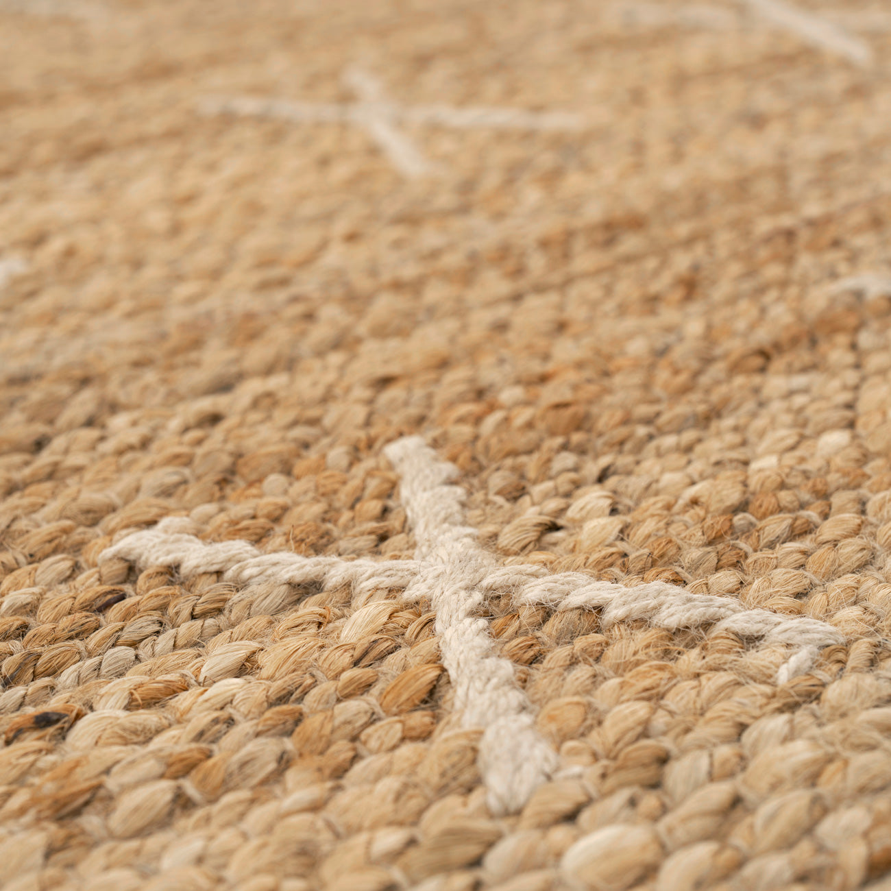 Handwoven Brown Jute Cross Stitch Runner - Callie