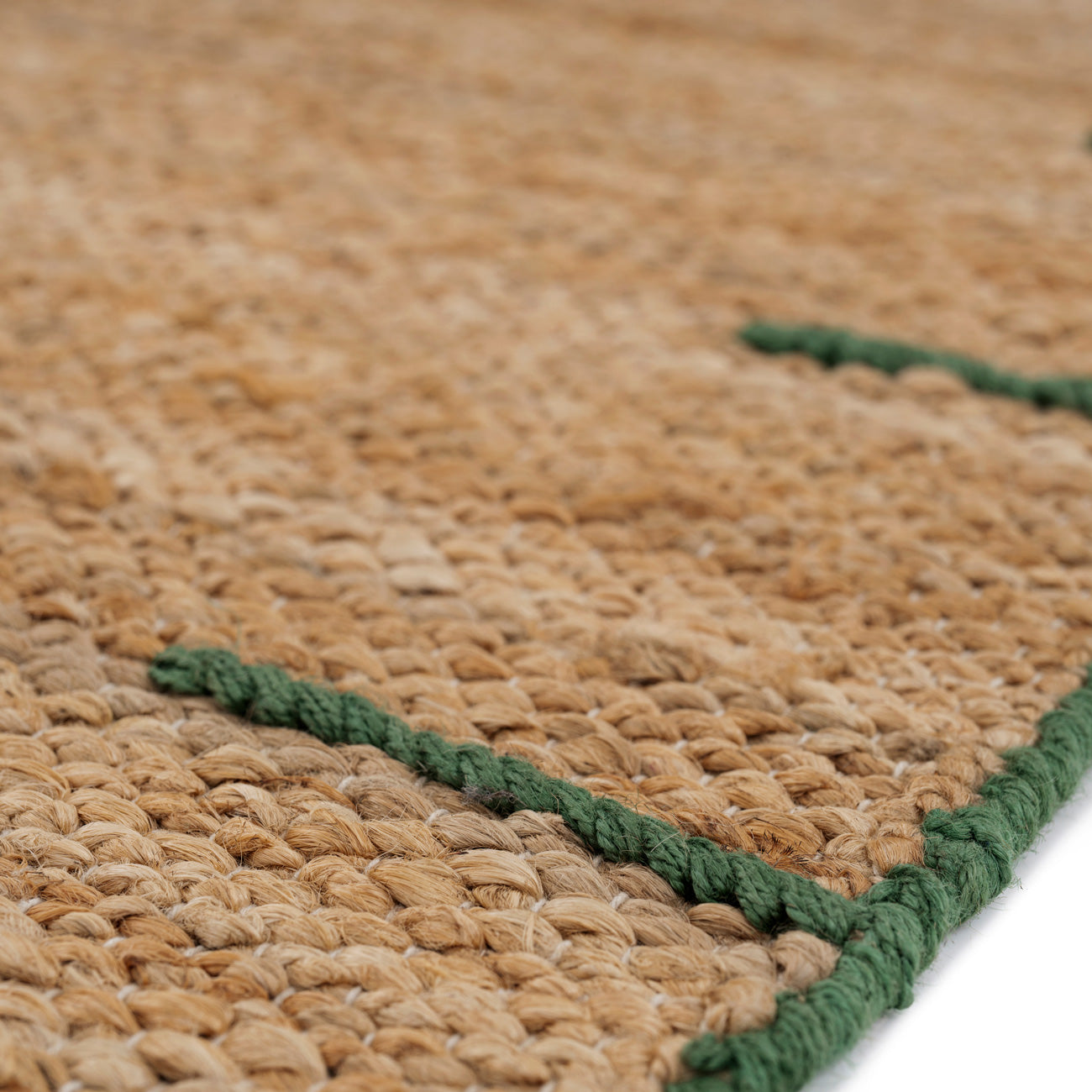 Natural Handwoven Brown Jute Framed Rug - Oakley