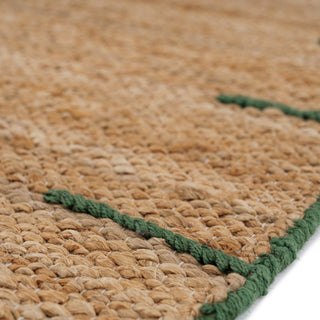 Natural Handwoven Brown Jute Framed Rug - Oakley