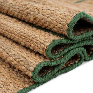 Natural Handwoven Brown Jute Framed Rug - Oakley