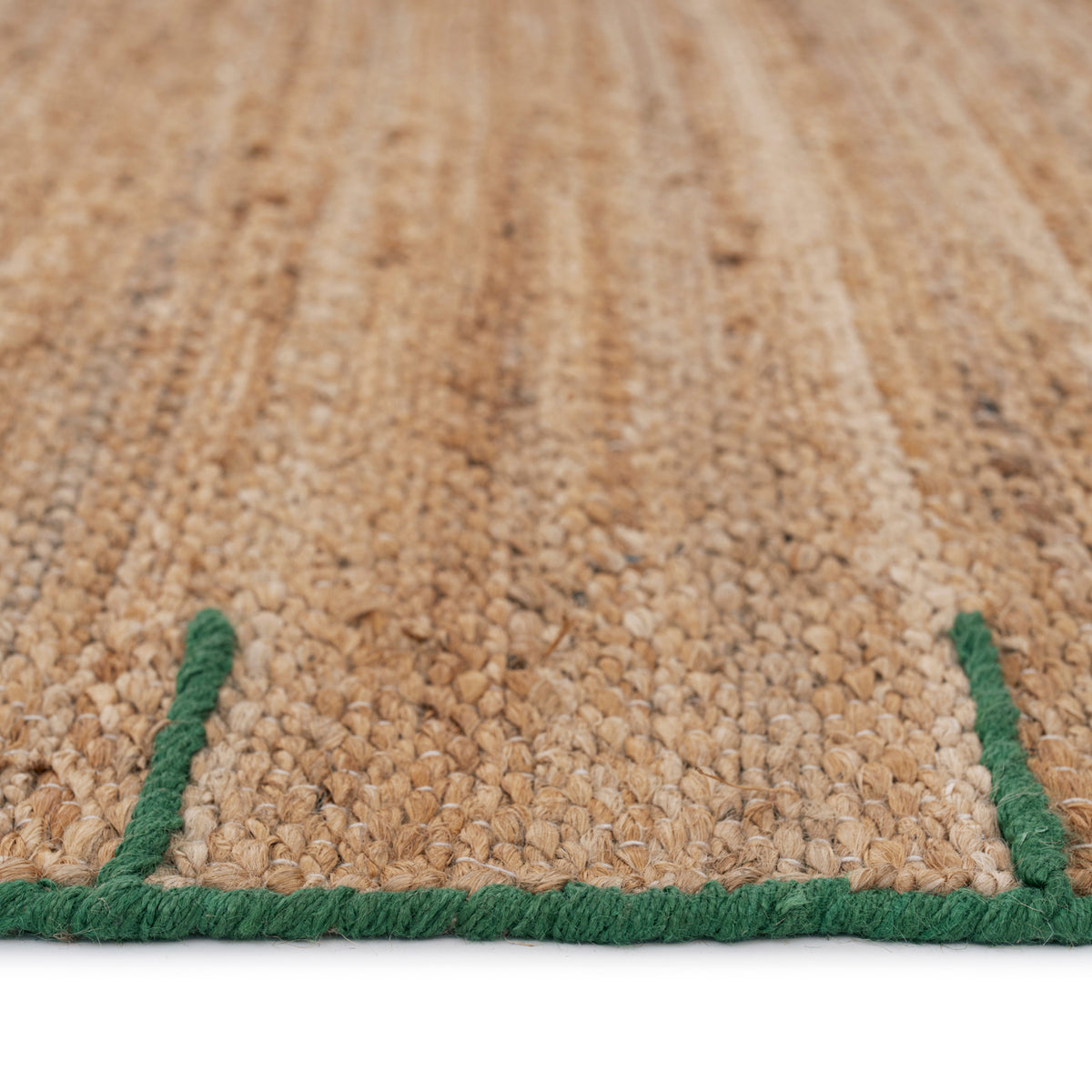 Natural Handwoven Brown Jute Framed Rug - Oakley