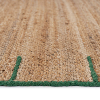 Natural Handwoven Brown Jute Framed Rug - Oakley