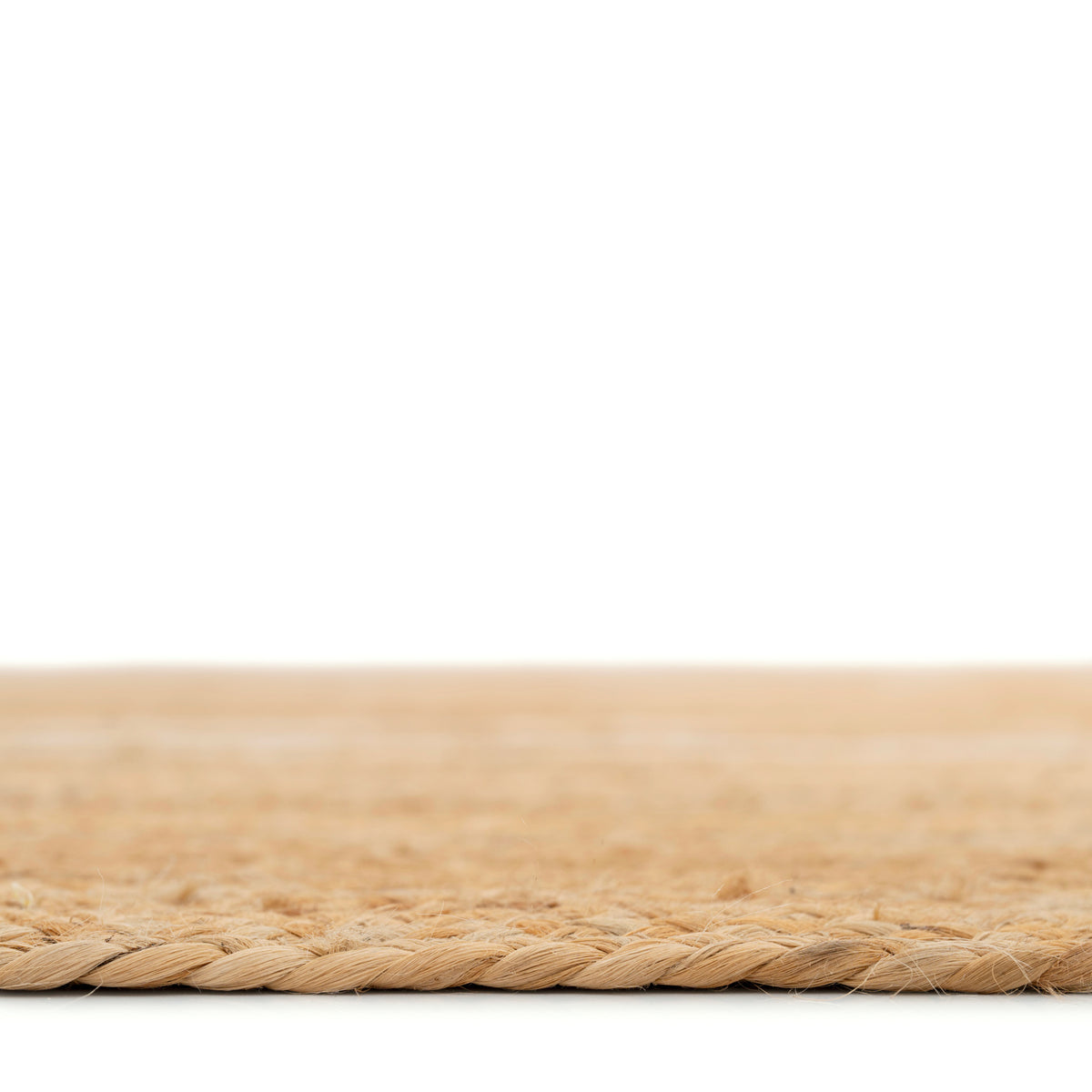 Handwoven Brown Jute Braided Line Rug - Saria