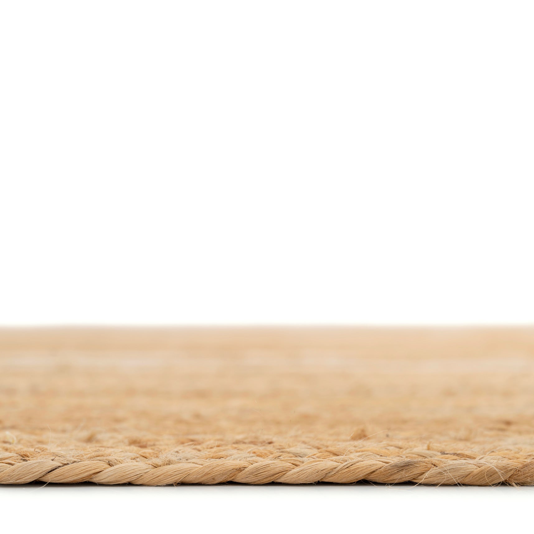 Handwoven Brown Jute Braided Line Rug - Saria