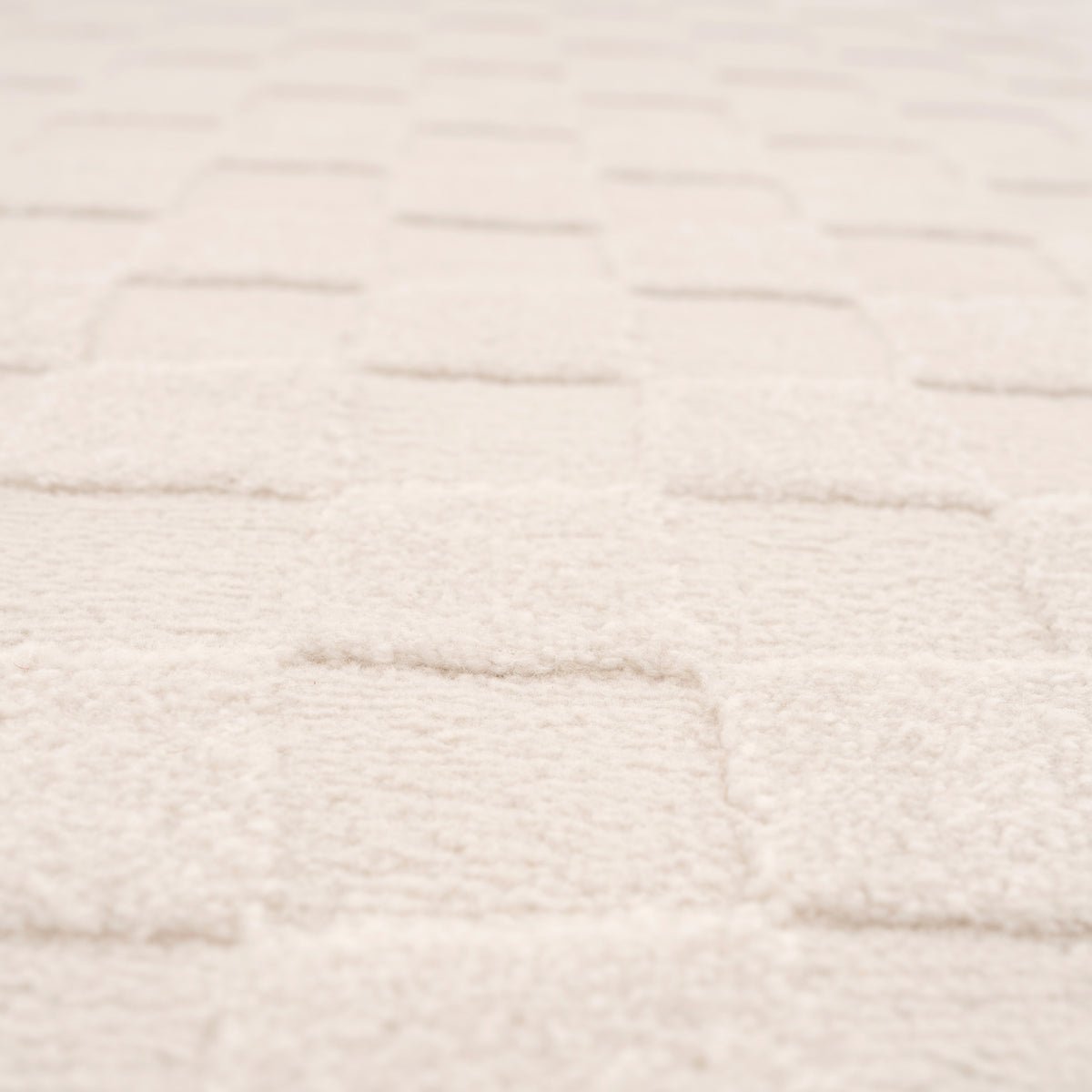 Soft Natural Cream Retro Checkerboard Rug - Liv