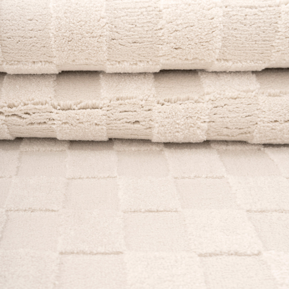Soft Natural Cream Retro Checkerboard Rug - Liv