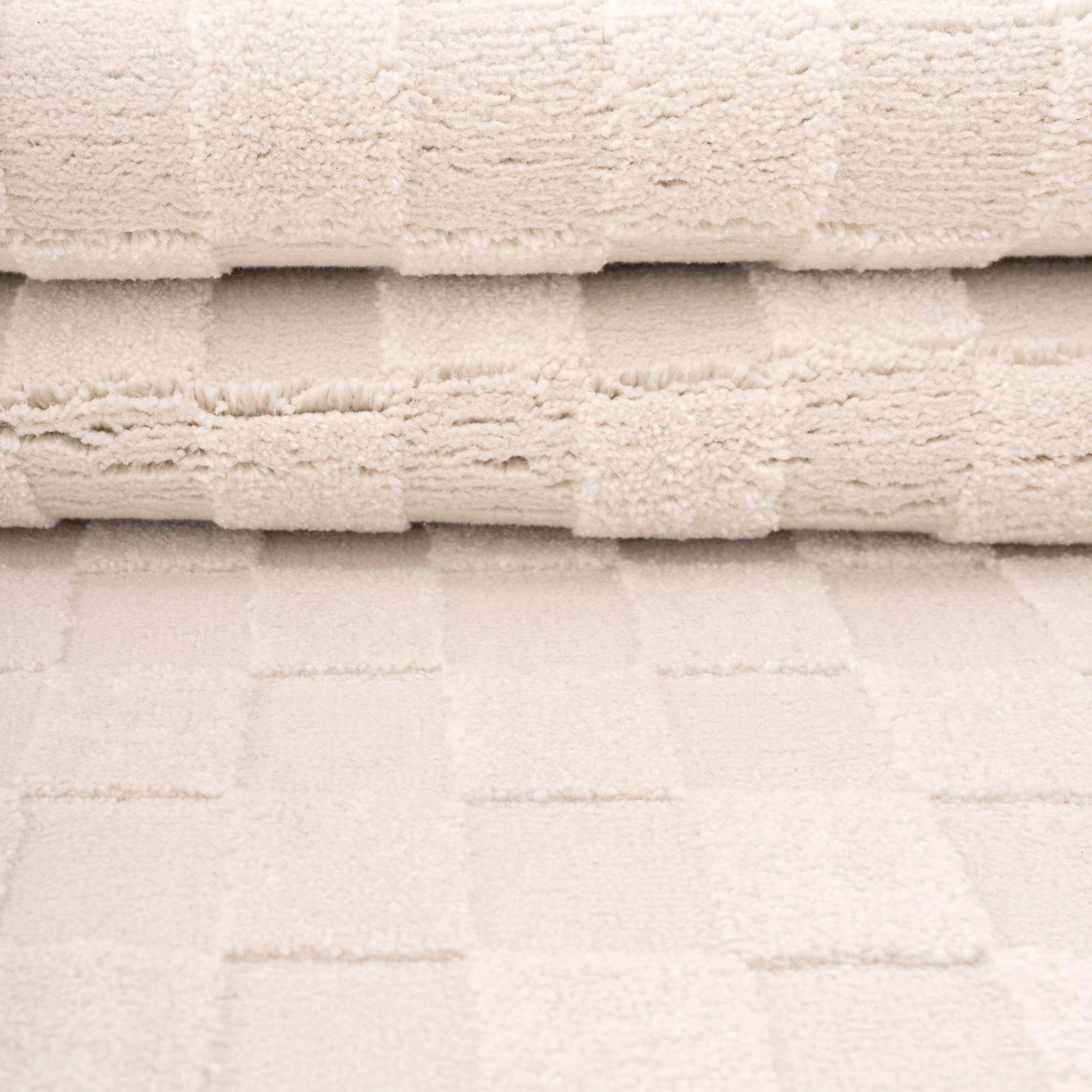 Soft Natural Cream Retro Checkerboard Rug - Liv