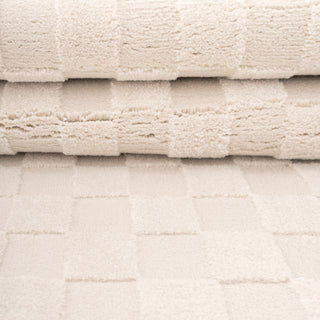 Soft Natural Cream Retro Checkerboard Rug - Liv