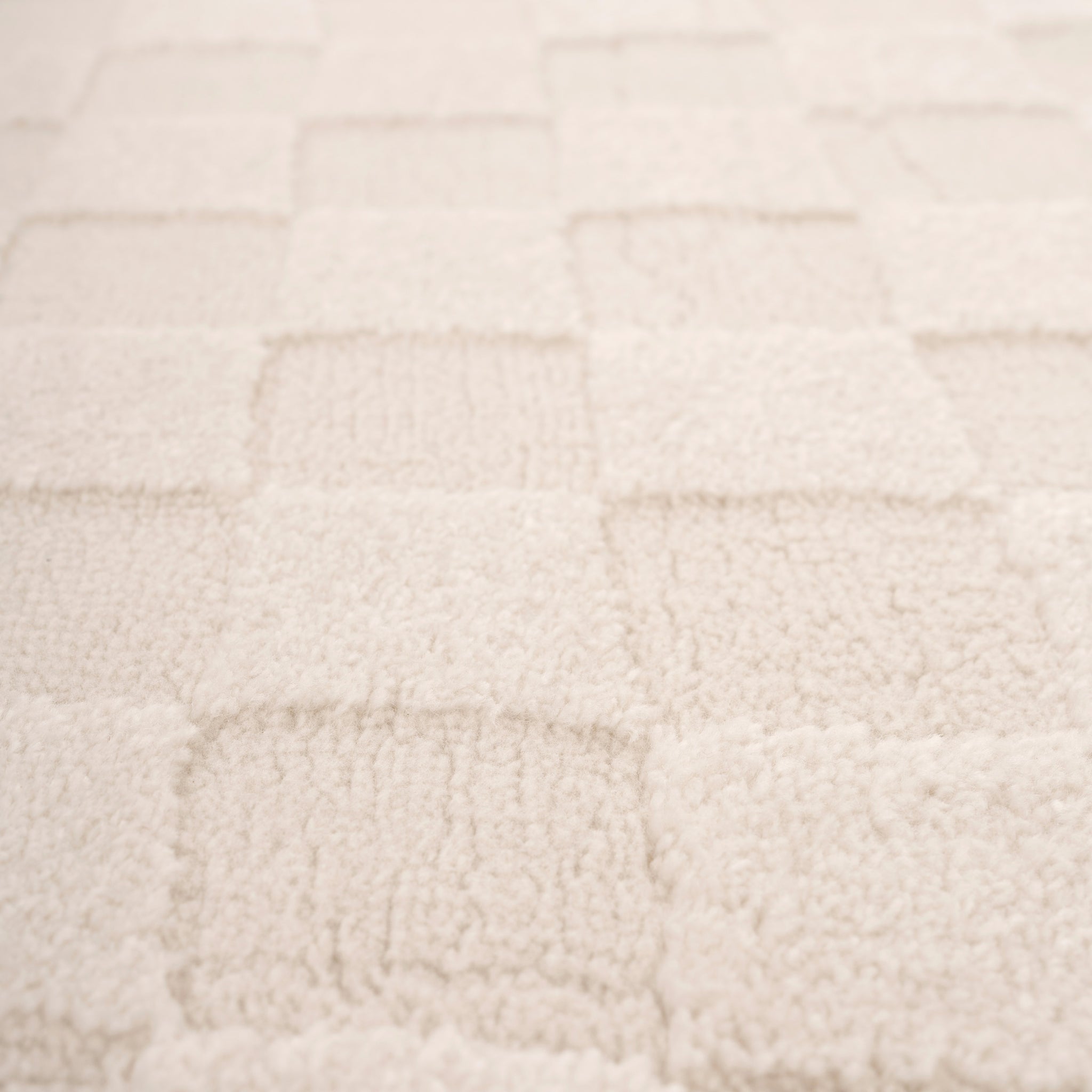 Soft Natural Cream Retro Checkerboard Rug - Liv