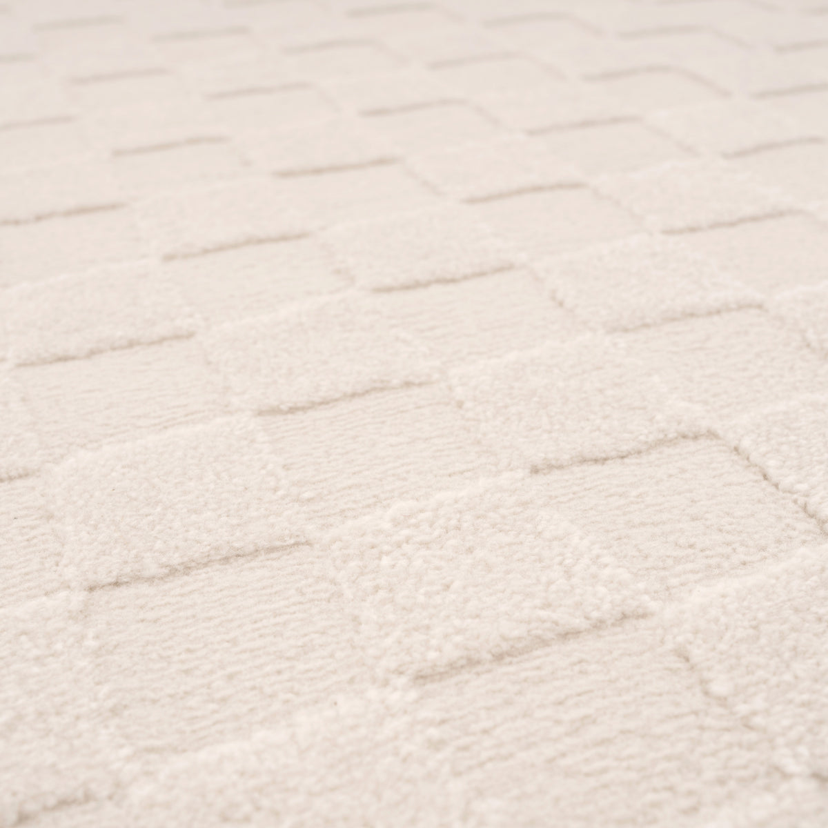 Soft Natural Cream Retro Checkerboard Rug - Liv